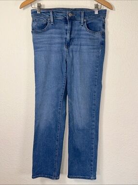 Levi 724 High Rise Straight Crop Jeans - Light Blue